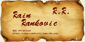 Rain Ranković vizit kartica